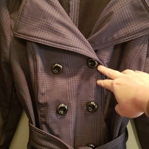 Women's Dark Gray Plaid Coat